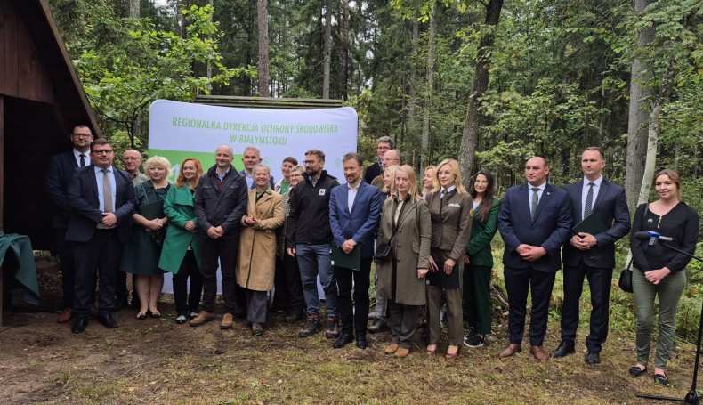 Spotkanie i podpisanie zarządzenia o nowych rezerwatach przyrody w Rezerwacie Kozi Rynek w Puszczy Augustowskiej, 15.09.2025, fot. Iza Kosakowska