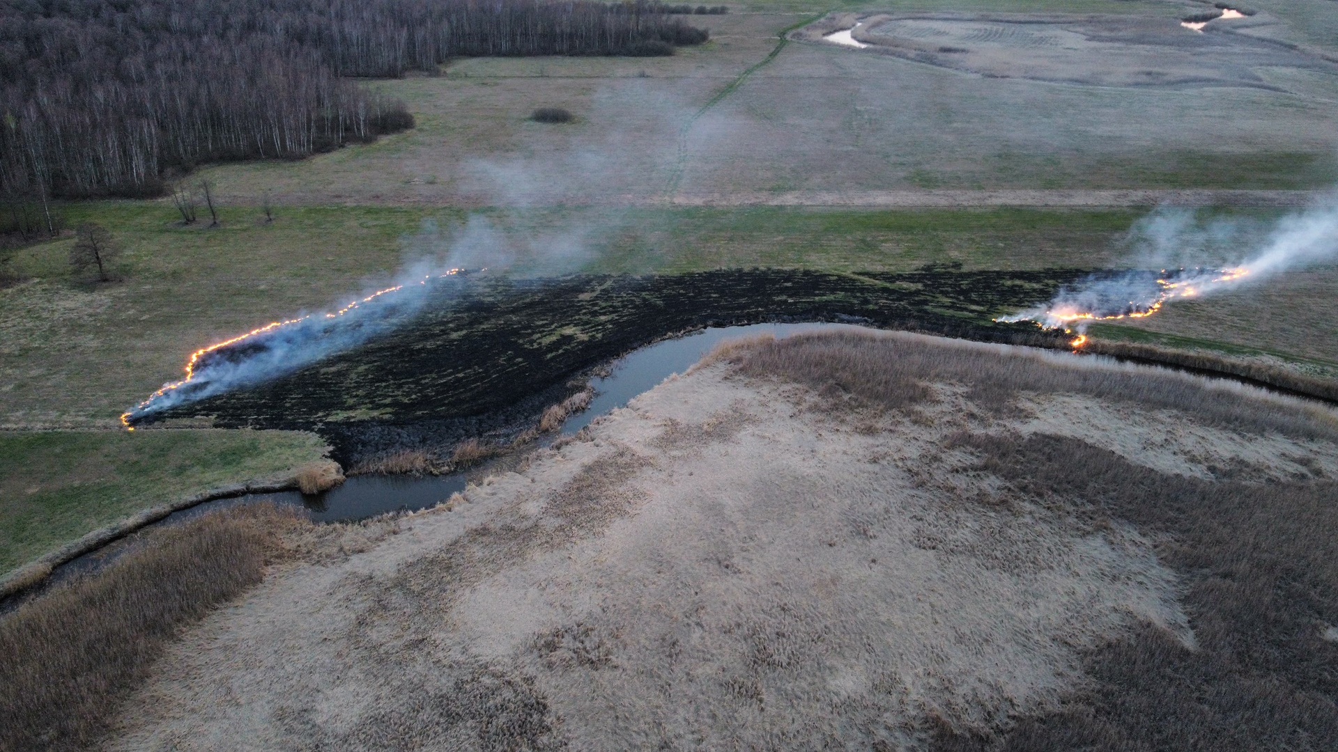Pożar w Biebrzańskim Parku Narodowym, 15.04.2025, fot. Justyna Pińkowska/BPN