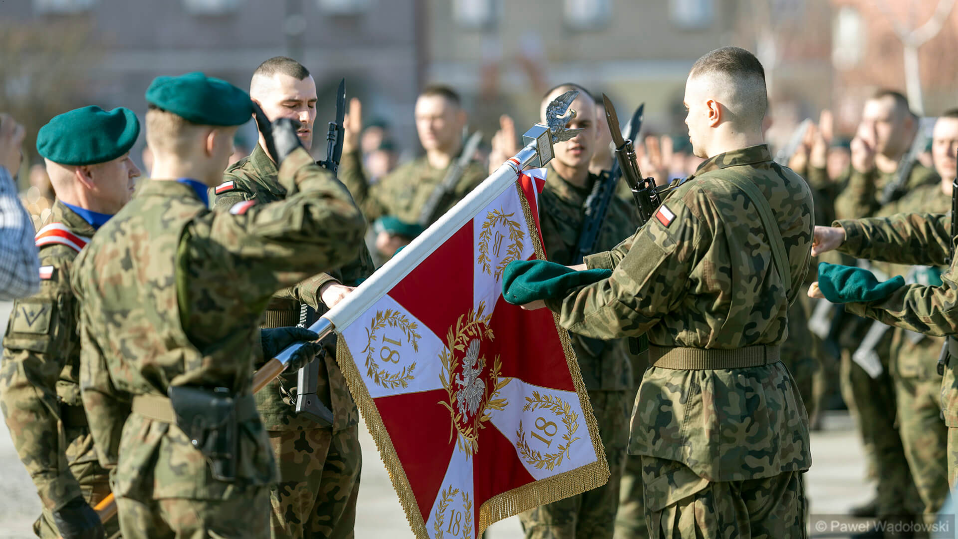 Przysięga żołnierzy 18. Łomżyńskiego Pułku Logistycznego, 8.03.2025, fot. Paweł Wądołowski